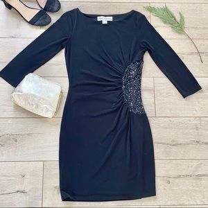 Badgley Mischka Black Dress w/ Sequins Size 4